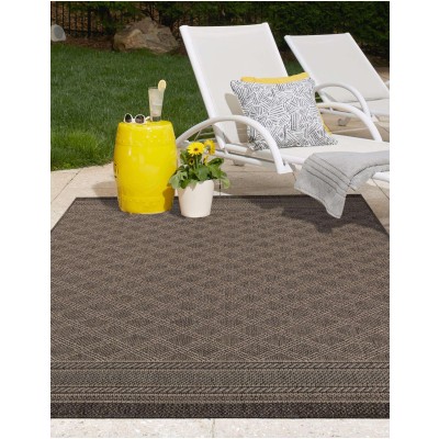 Tapete Exterior Enrejado en Chocolate