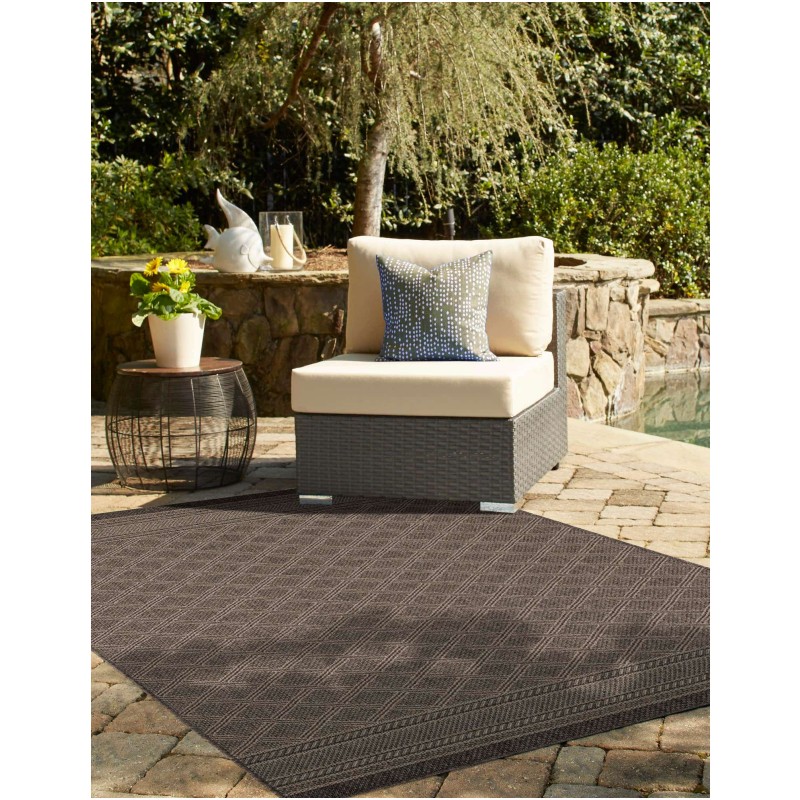 Tapete Exterior Enrejado en Chocolate