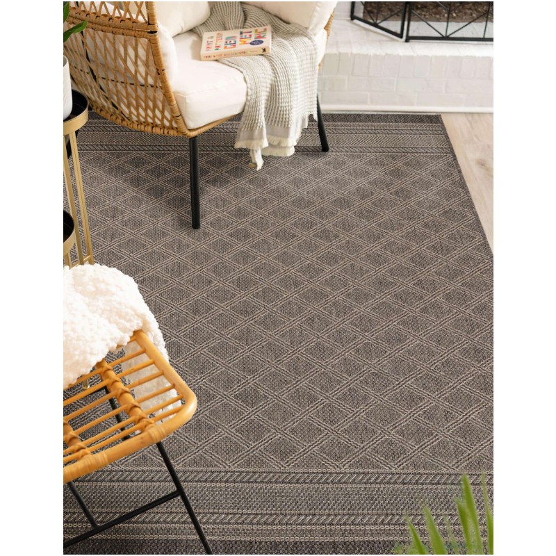 Tapete Exterior Enrejado en Chocolate