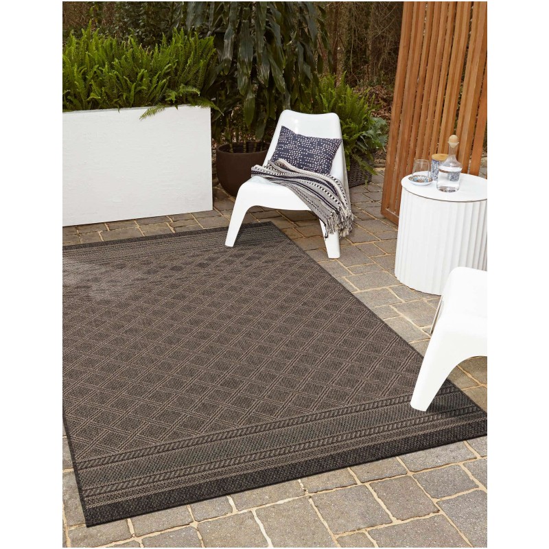 Tapete Exterior Enrejado en Chocolate