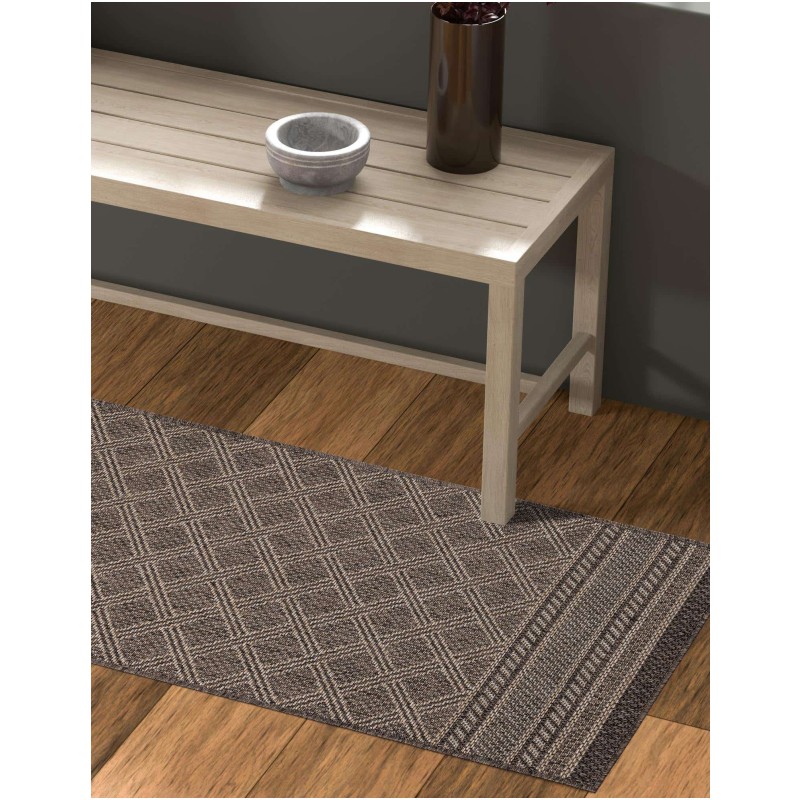 Tapete Exterior Enrejado en Chocolate