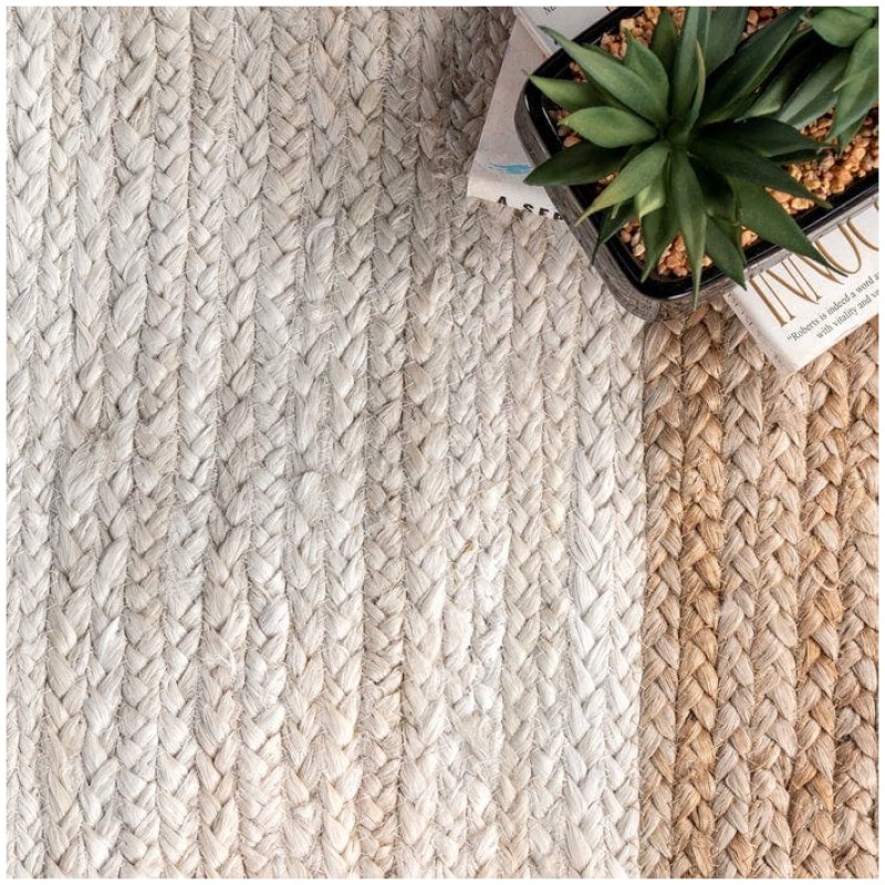 Tapete de Yute Blanco con Borde Natural - 0.80 x 1.80 Corredor