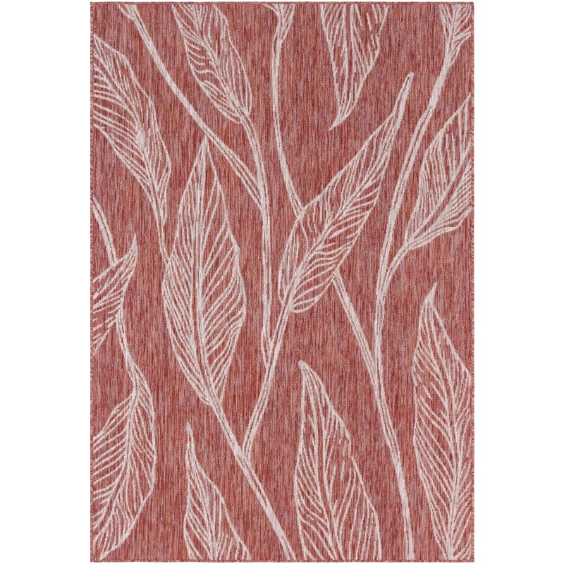 Tapete Botanico Hojas en Rojo - 1.20 x 1.80