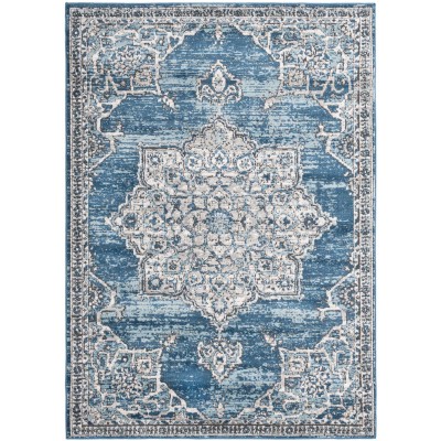 Tapete Heroina Medallón Floral en Azul