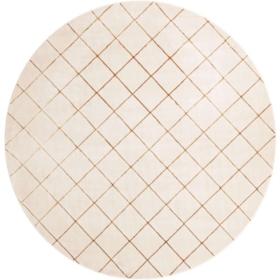 Tapete Anna Enrejado Blanco y Oro