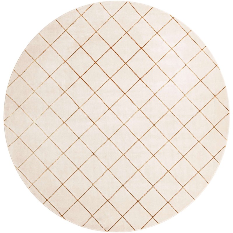 Tapete Anna Enrejado Blanco y Oro