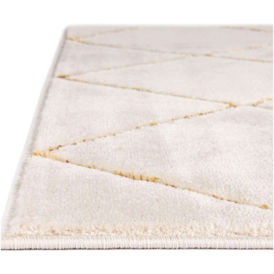 Tapete Anna Enrejado Blanco y Oro