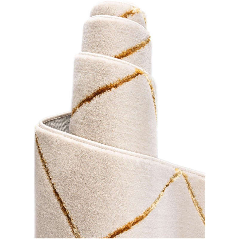 Tapete Anna Enrejado Blanco y Oro