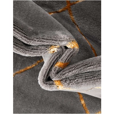 Tapete Anna Enrejado Gris y Oro