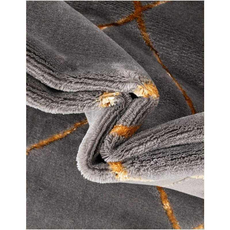 Tapete Anna Enrejado Gris y Oro