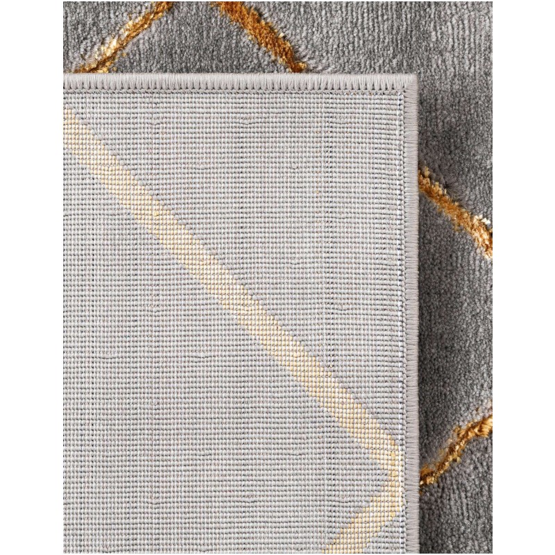 Tapete Anna Enrejado Gris y Oro