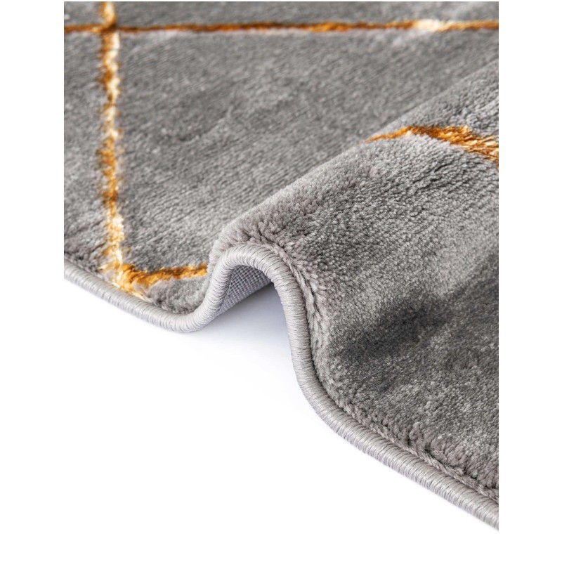 Tapete Anna Enrejado Gris y Oro