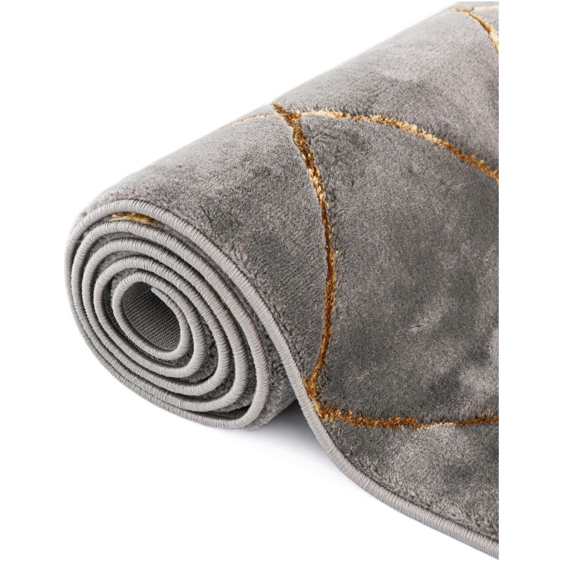 Tapete Anna Enrejado Gris y Oro