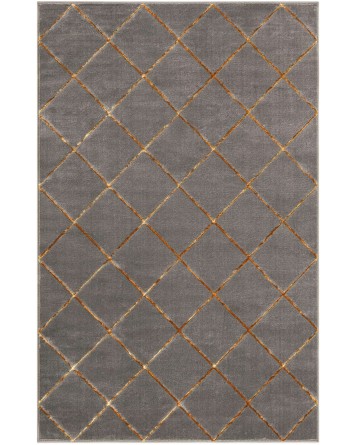 Tapete Anna Enrejado Gris y Oro