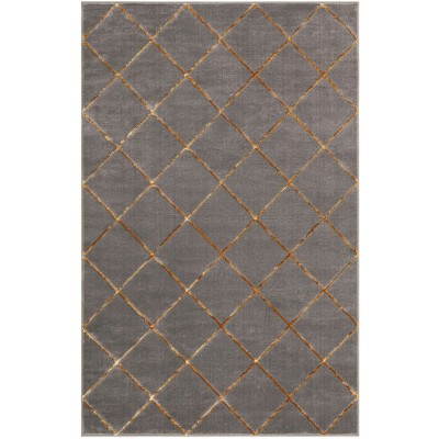 Tapete Anna Enrejado Gris y Oro