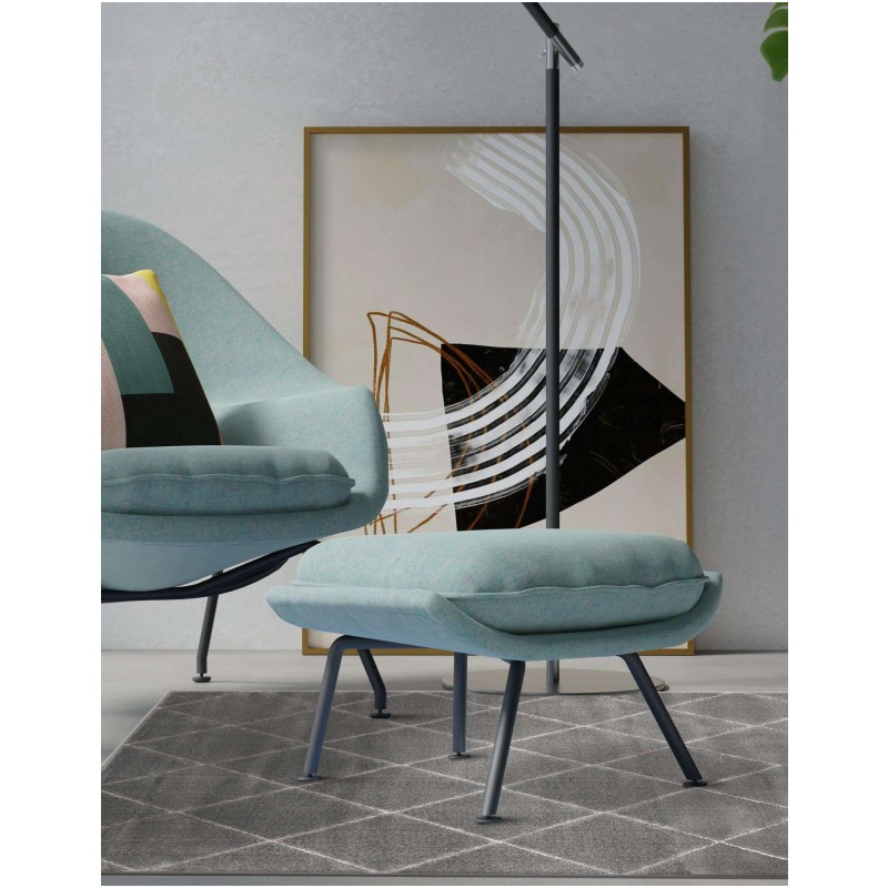 Tapete Anna Enrejado Gris y Plata