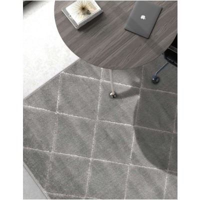 Tapete Anna Enrejado Gris y Plata