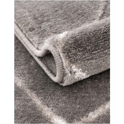 Tapete Anna Enrejado Gris y Plata