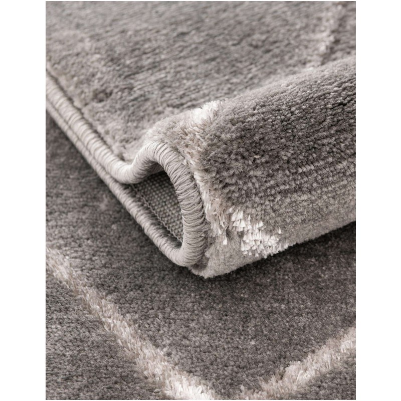 Tapete Anna Enrejado Gris y Plata