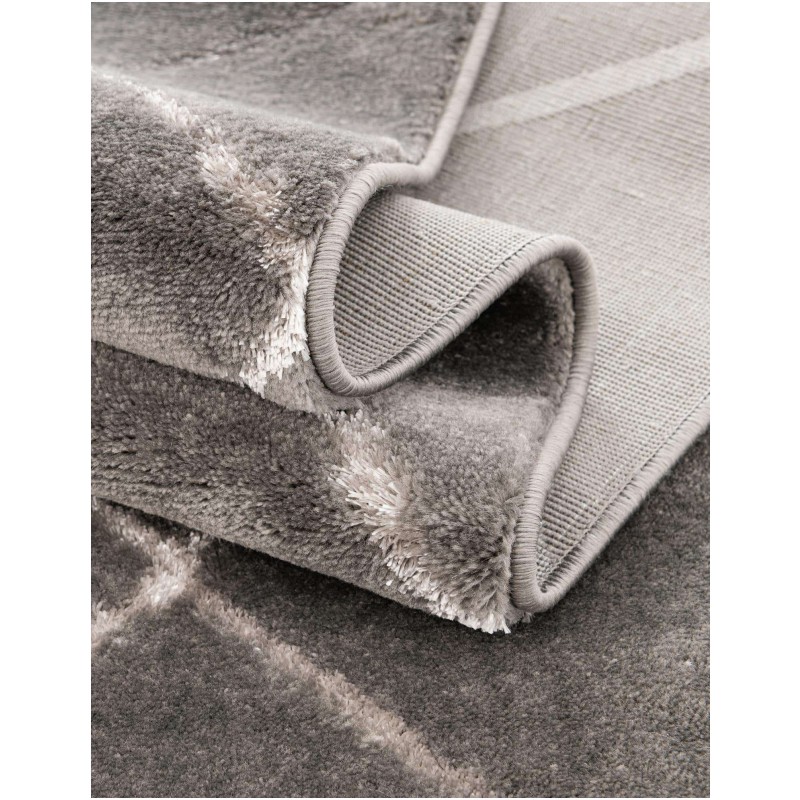 Tapete Anna Enrejado Gris y Plata