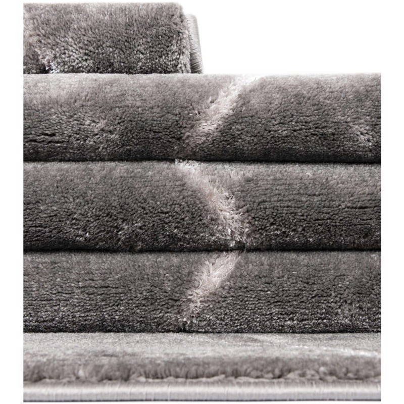 Tapete Anna Enrejado Gris y Plata