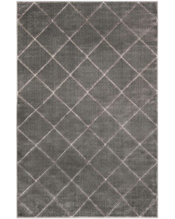 Tapete Anna Enrejado Gris y Plata