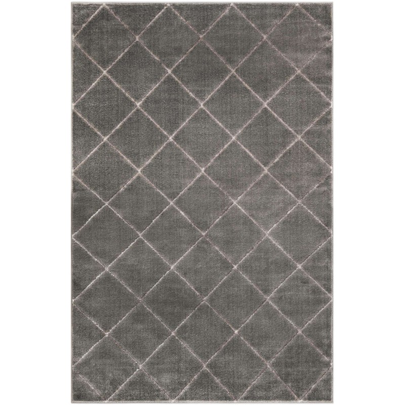 Tapete Anna Enrejado Gris y Plata