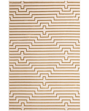 Tapete Anna de Lineas Blanco y Oro