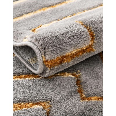 Tapete Anna de Lineas Gris y Oro