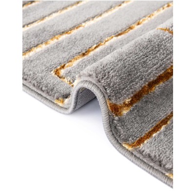 Tapete Anna de Lineas Gris y Oro