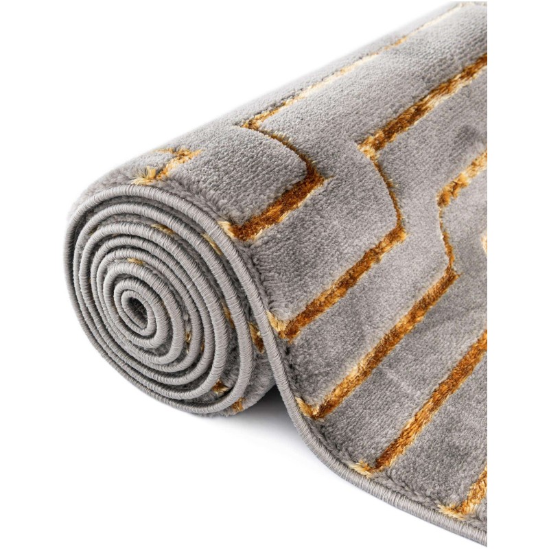 Tapete Anna de Lineas Gris y Oro