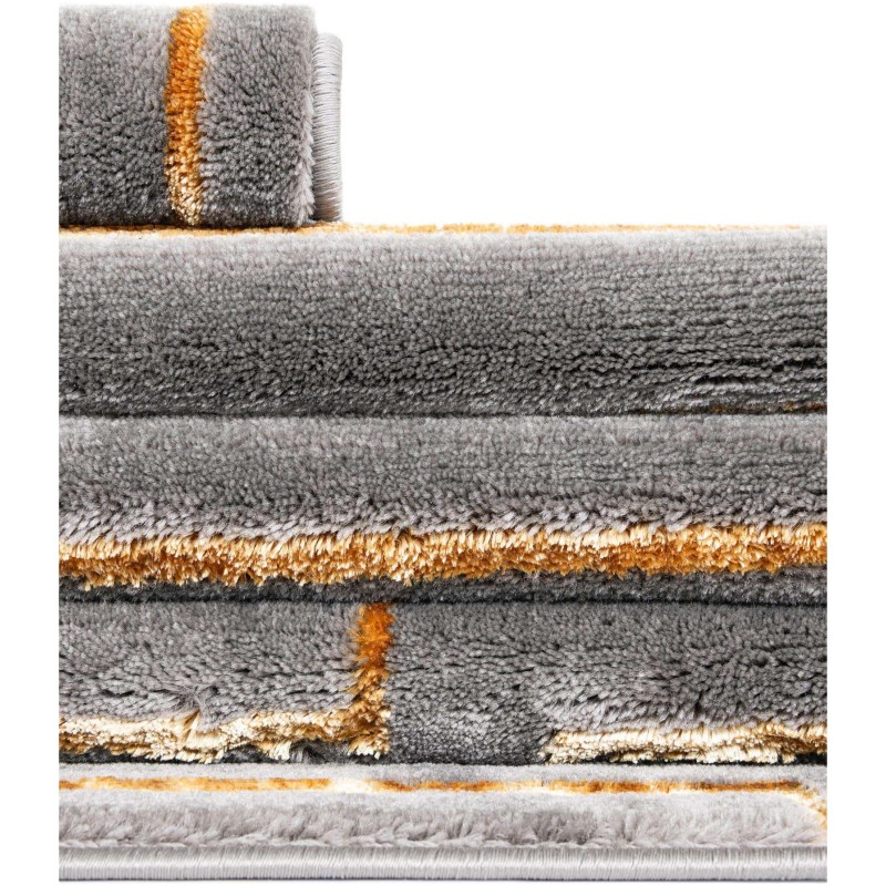 Tapete Anna de Lineas Gris y Oro