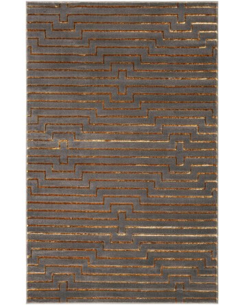 Tapete Anna de Lineas Gris y Oro