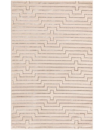 Tapete Anna de Lineas Blanco y Plata