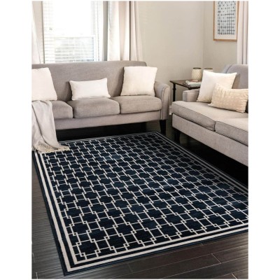 Tapete Christie Enrejado Cuadrado en Azul Marino