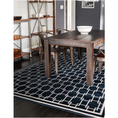 Tapete Christie Enrejado Cuadrado en Azul Marino