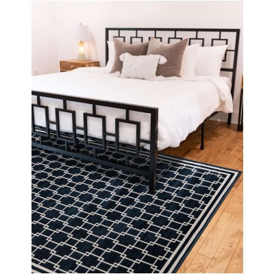 Tapete Christie Enrejado Cuadrado en Azul Marino