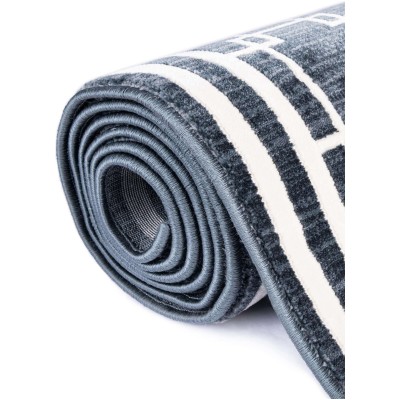 Tapete Christie Enrejado Cuadrado en Azul Marino