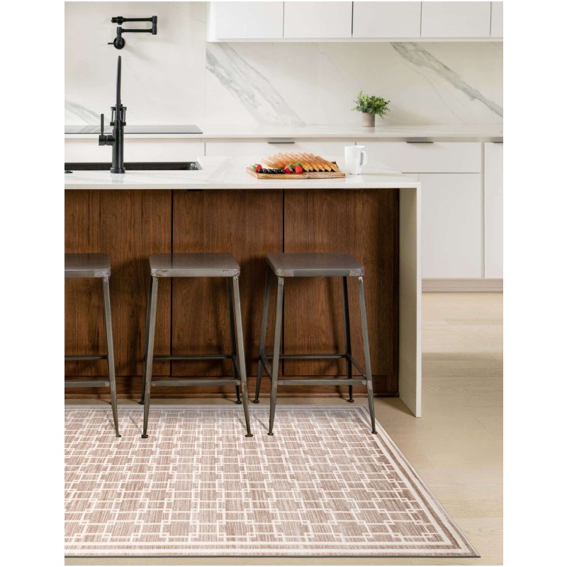 Tapete Christie Enrejado Cuadrado en Beige