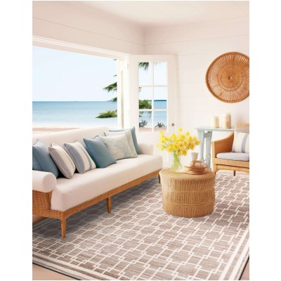 Tapete Christie Enrejado Cuadrado en Beige