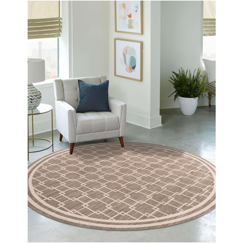 Tapete Christie Enrejado Cuadrado en Beige