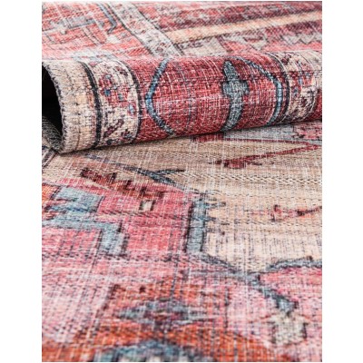 Tapete Lavable Lunar Medallón en Rojizo