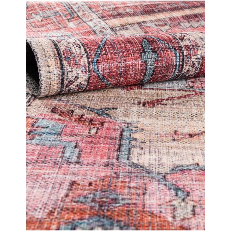 Tapete Lavable Lunar Medallón en Rojizo