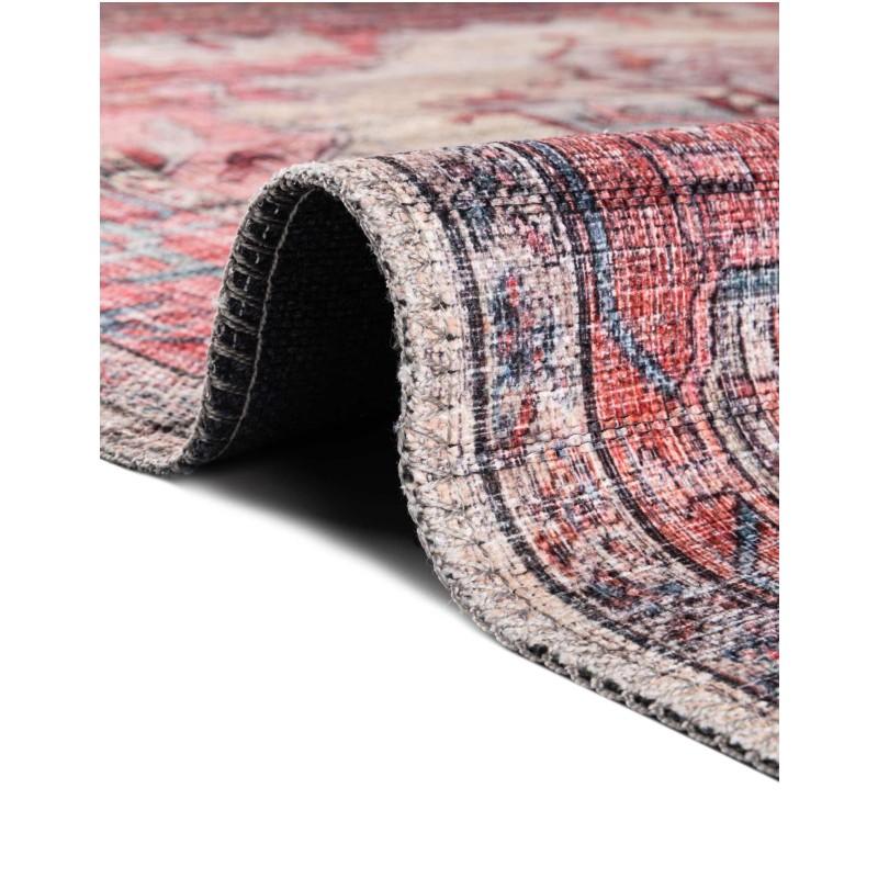 Tapete Lavable Lunar Medallón en Rojizo