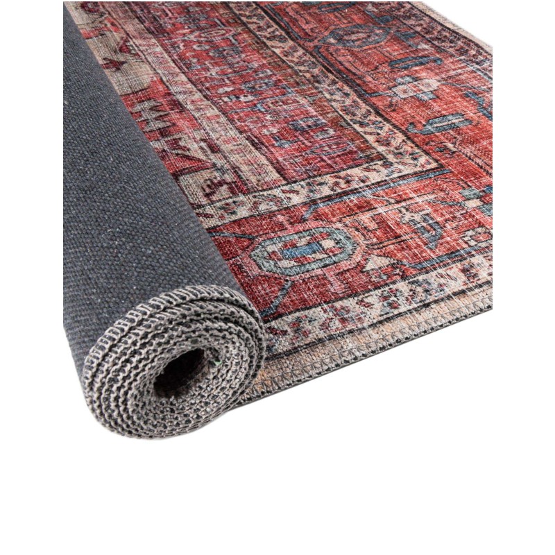 Tapete Lavable Lunar Medallón en Rojizo