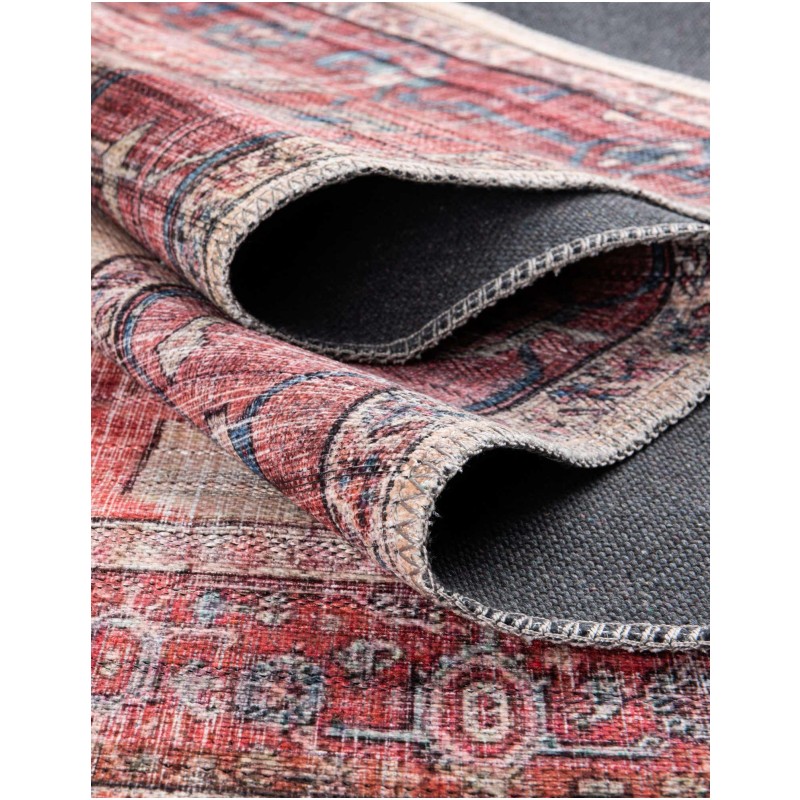 Tapete Lavable Lunar Medallón en Rojizo