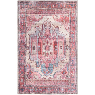 Tapete Lavable Lunar Medallón en Rojizo