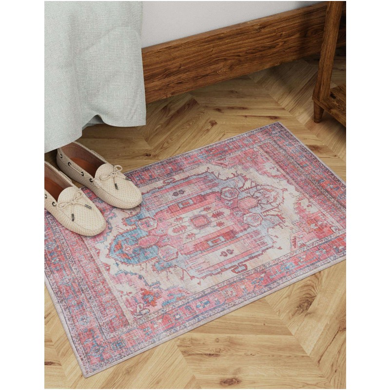 Tapete Lavable Lunar Medallón en Rojizo