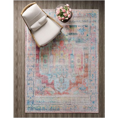 Tapete Lavable Lunar Medallón en Multicolor