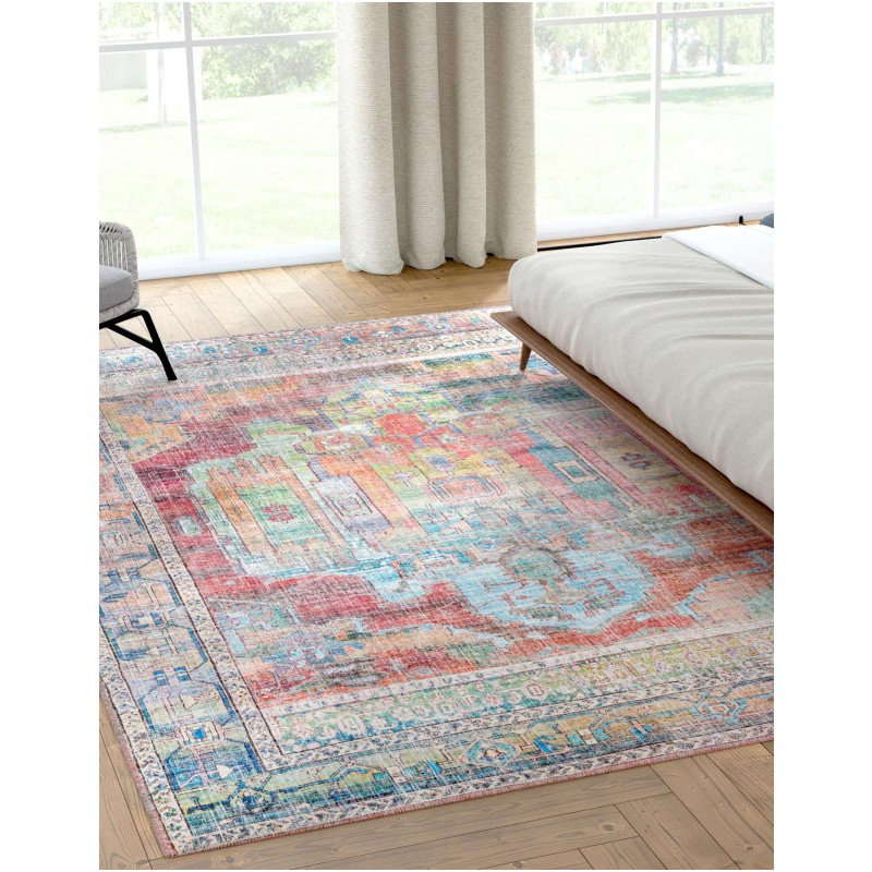 Tapete Lavable Lunar Medallón en Multicolor